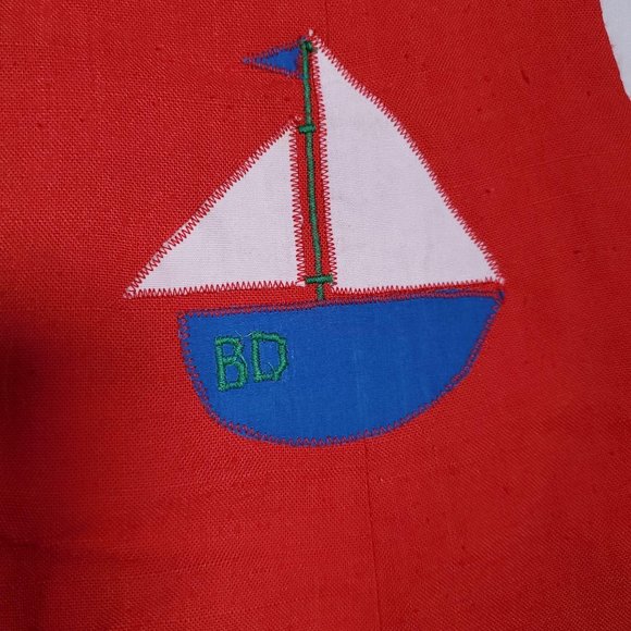 vintage nautical boat applique overall and top set - Picture 4 of 7